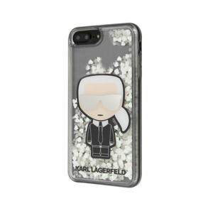 Puzdro Karl Lagerfeld pre iPhone 7/8 Plus KLHCI8LGLGIRKL silikónové, strieborné