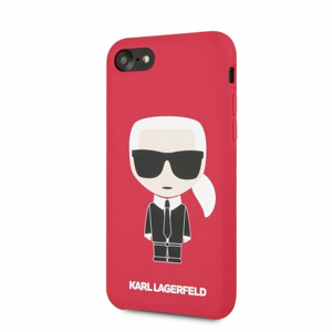 Puzdro Karl Lagerfeld pre iPhone 7/8/SE2020 KLHCI8SLFKRE silikónové, červené