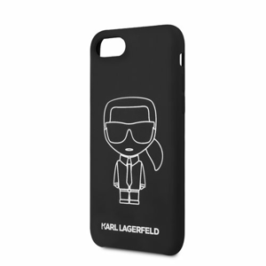 Puzdro Karl Lagerfeld pre iPhone 8/SE2020 KLHCI8SILFLWBK silikónové, čierne