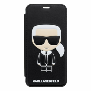 Puzdro Karl Lagerfeld pre iPhone X KLFLBKPXIKPUBK knižkové, čierne