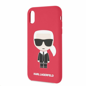 Puzdro Karl Lagerfeld pre iPhone XR KLHCI61SLFKRE silikónové, červené