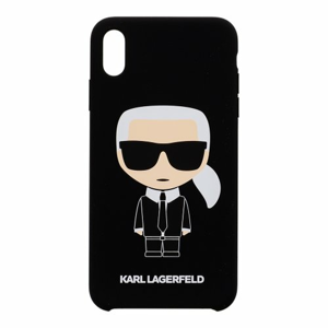 Puzdro Karl Lagerfeld pre iPhone XS Max Black KLHCI65SLFKBK silikónové, čierne