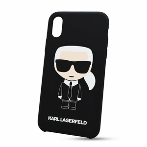 Puzdro Karl Lagerfeld pre iPhone X/XS Black KLHCPXSLFKBK silikónové, čierne