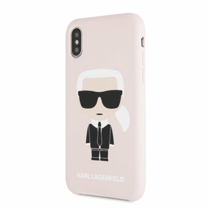 Puzdro Karl Lagerfeld pre iPhone X/XS KLHCPXSLFKPI silikónové, ružové