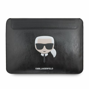 Puzdro Karl Lagerfeld pre MacBook Air/Pro KLCS133KHBK kožené, Čierna