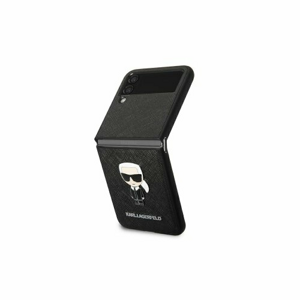 Puzdro Karl Lagerfeld Samsung Galaxy Z Flip 4  KLHCZF4IKMSBK black Saffiano Edition
