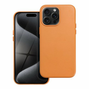 Puzdro Leather Magsafe iPhone 15 Pro Max - oranžové