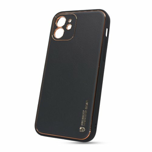 Puzdro Leather TPU iPhone 12 (6.1) - čierne
