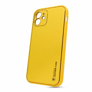 Puzdro Leather TPU iPhone 12 (6.1) - žlté