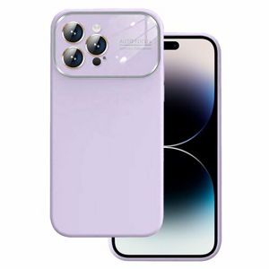 Puzdro Lens iPhone 15 Pro, silikónové - svetlo-fialové