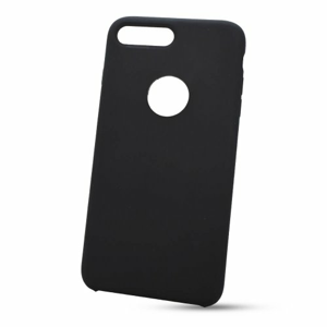 Puzdro Liquid TPU iPhone 7 Plus/8 Plus - čierne (s výrezom na logo)