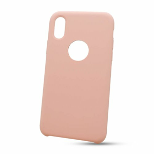 Puzdro Liquid TPU iPhone X/XS - ružové (s výrezom na logo)
