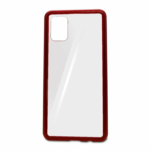 Puzdro Magnet Metal Glass Samsung Galaxy A51 A515  - červené
