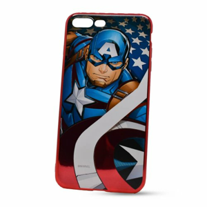 Puzdro Marvel TPU iPhone 7 Plus/8 Plus Captain America vzor 004 (licencia) - červené chrome