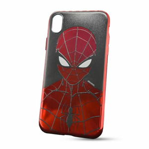 Puzdro Marvel TPU iPhone XR Spider Man vzor 014 (licencia) - červené chrome