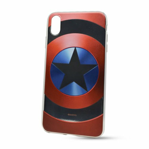 Puzdro Marvel TPU iPhone XS Max Captain America vzor 025 (licencia) - silver