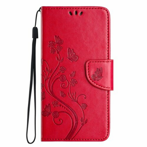 Puzdro Mezzo Book Samsung Galaxy A55 5G, vzor kvetinka - červené