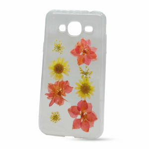 Puzdro NoName Real Flowers TPU (skutočné kvety) Samsung Galaxy J3 J320 2016 vzor 8 - ružovo-biele