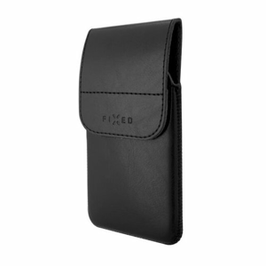 Puzdro opaskové FIXED Pocket s klipom, PU koža, veľkosť 5XL - čierne (14,5 x 8cm)