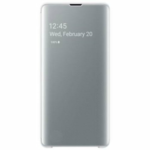 Puzdro Original Clear View EF-ZG975CW Samsung Galaxy S10+ G975 - biele (pošk. balenie)
