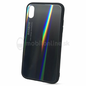 Puzdro Rainbow Glass TPU iPhone XR - čierne