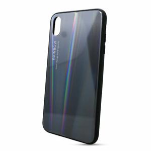 Puzdro Rainbow Glass TPU iPhone XS Max - čierne