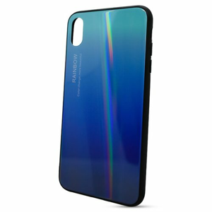 Puzdro Rainbow Glass TPU iPhone XS Max - modré