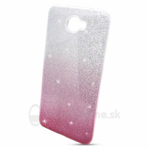 Puzdro Shimmer 3in1 TPU Huawei Y7 - ružovo-strieborné