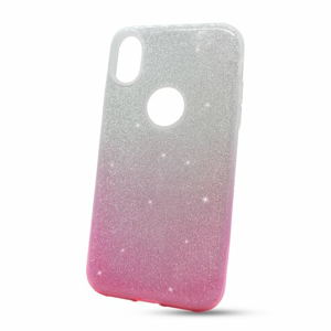 Puzdro Shimmer 3in1 TPU iPhone XR - strieborno-ružové