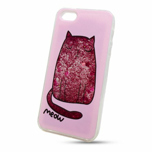 Puzdro Shimmer Design TPU iPhone 5/5s/SE - mačka