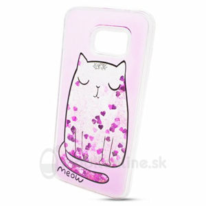 Puzdro Shimmer Design TPU Samsung Galaxy S7 G930 Cat - ružové