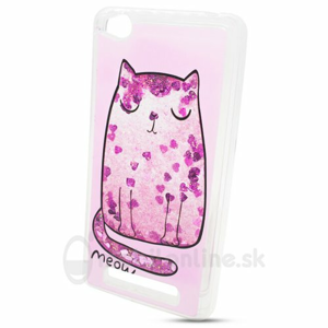 Puzdro Shimmer Design TPU Xiaomi Redmi 4A Cat - ružové