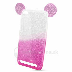 Puzdro Shimmer Mickey TPU Xiaomi Redmi 5A - strieborno-ružové