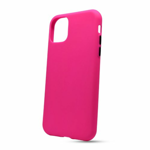 Puzdro Solid Silicone TPU iPhone 11 (6.1) - neon ružové