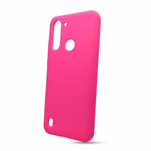 Puzdro Solid Silicone TPU Motorola G8 Power Lite - neon ružové