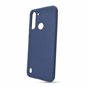 Puzdro Solid Silicone TPU Motorola G8 Power Lite - tmavo modré