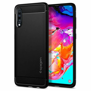 Puzdro Spigen Rugged Armor Samsung Galaxy A70 A705 - čierne