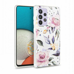 Puzdro Tech-Protect Samsung Galaxy A53 5G, kvetinové - biele
