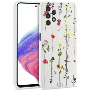 Puzdro Tech-Protect Samsung Galaxy A53 5G, Lúčne kvety - biele