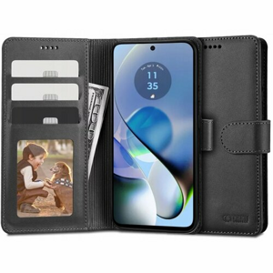 Puzdro Tech-Protect Wallet Book Motorola Moto G54 - čierne