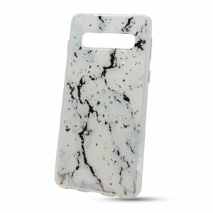 Puzdro Vennus Marble TPU Samsung Galaxy S10 G973 vzor 1 - biele