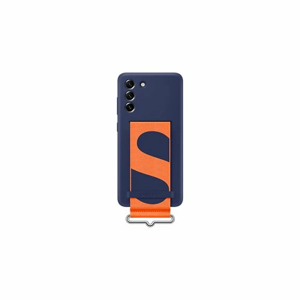 Samsung Silicone Cover with Strap for S21 FE Navy