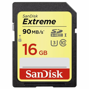 SDHC karta SanDisk Extreme 16GB 90MB/s Class10 UHS-I U3