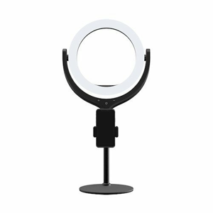 Selfie stojan Devia s kruhovým svetlom 8" (20,32cm) Čierny