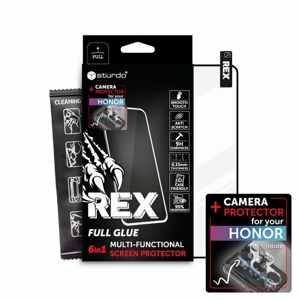 Ochranné sklo celotvárové + Ochranné sklo na kameru Honor 90, Sturdo Rex, čierne