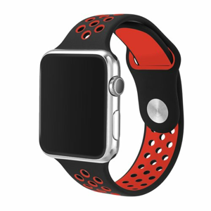 Tactical 163 Double Silikonový Řemínek pro Apple iWatch 1/2/3/4/5/6/SE 42/44mm Black/Red