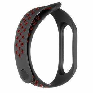 Tactical 281 Double Silikónový náramok pre Xiaomi Mi Band 3/4 Čierno-červený