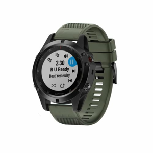 Tactical 679 Silikónový náramok pre Garmin Fenix 5/6 QuickFit 22mm Tmavozelený