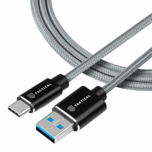 Tactical Fast Rope Aramid Cable USB-A/USB-C 2m Grey KS
