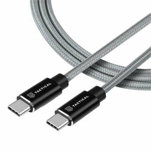 Tactical Fast Rope Aramid Cable USB-C/USB-C 100W 1m - šedý